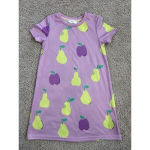 M&S Kids Purple Fruit Print T-Shirt Dress Pears Plums 2-3Y 3T T86 4084S